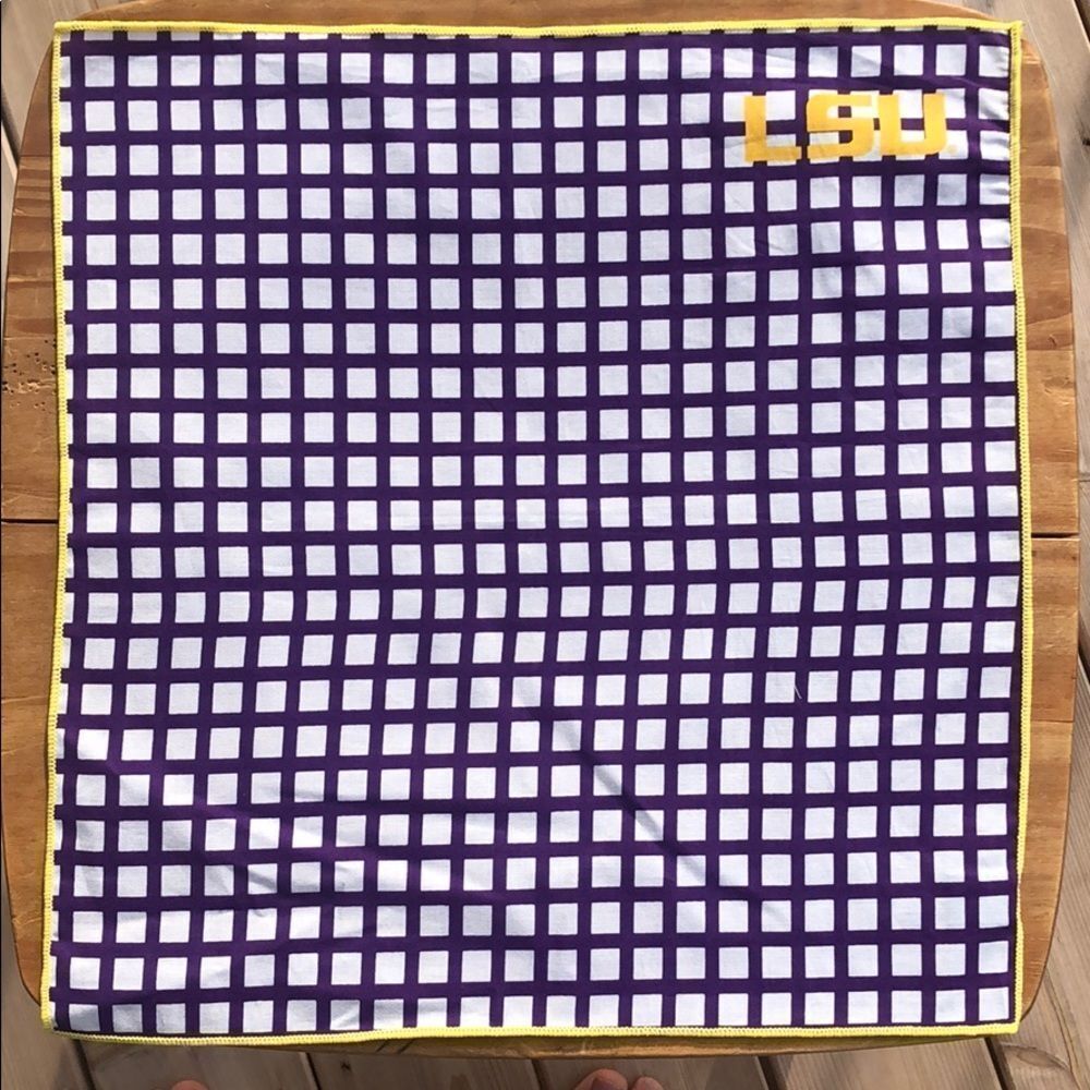 New LSU 100% Cotton Pocket Square Handkerchief 13.5 square